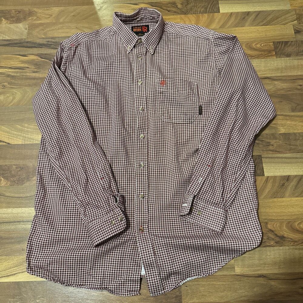 Ariat Workwear Minimal Use Flame Resistant Men’s Button Up Flannel Size XLT